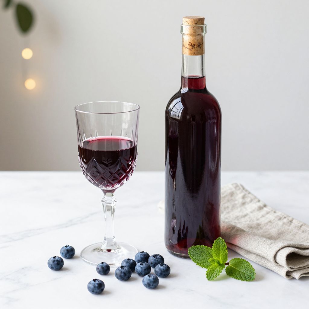 Bottled blueberry wine