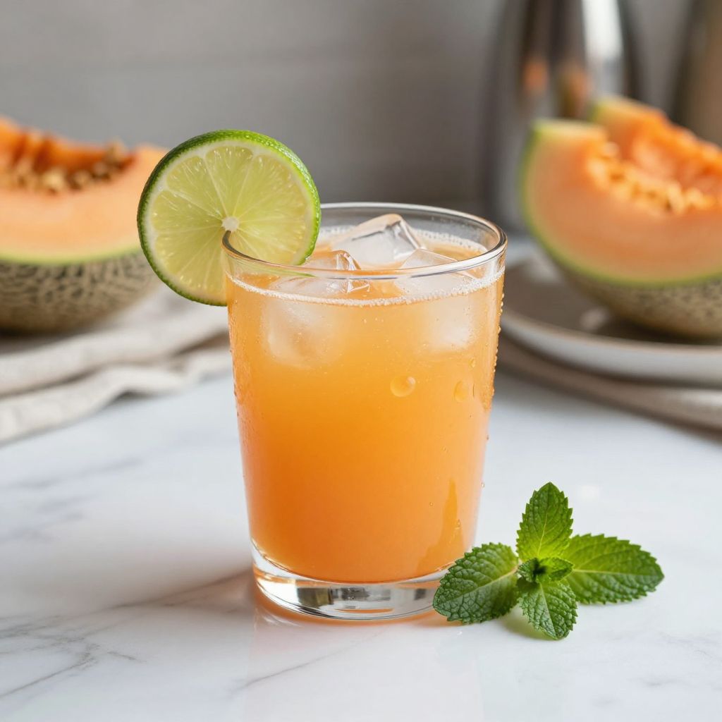 Fresh cantaloupe juice served