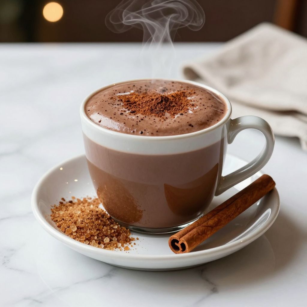 A cup of champurrado ready to serve