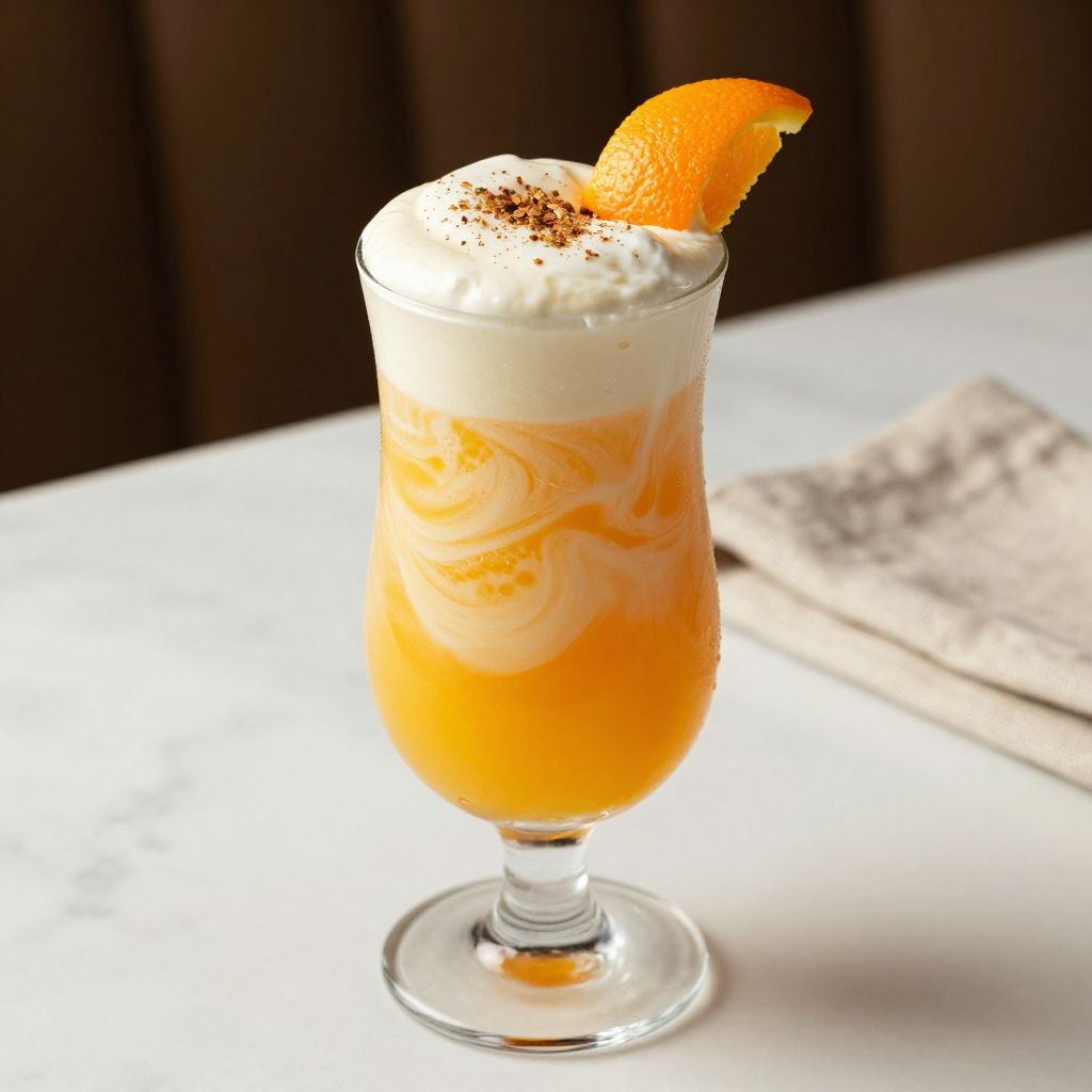 Dreamsicle alcoholic drink served glass