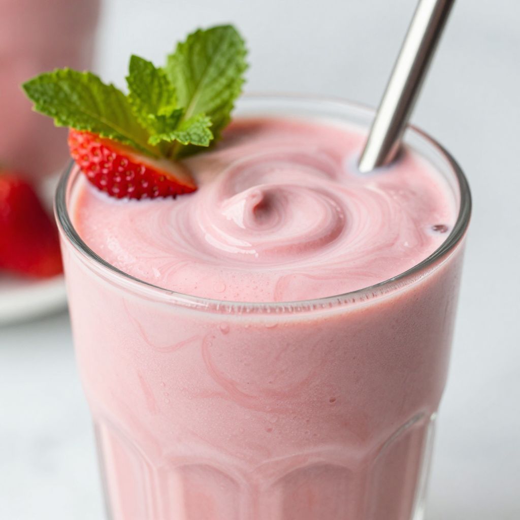Erewhon Strawberry Glaze Smoothie preparation step