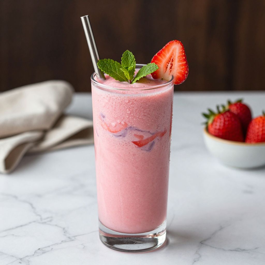 Erewhon Strawberry Glaze Smoothie served