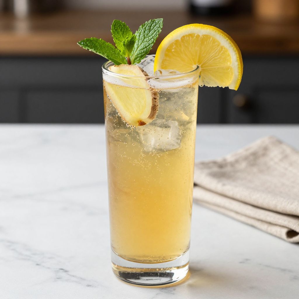 Glass of homemade ginger ale
