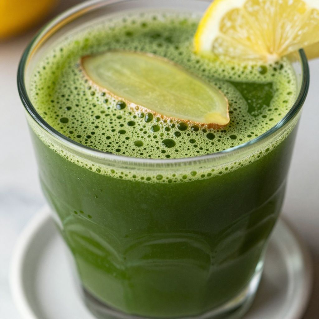Fresh Kale Juice Preparation Step