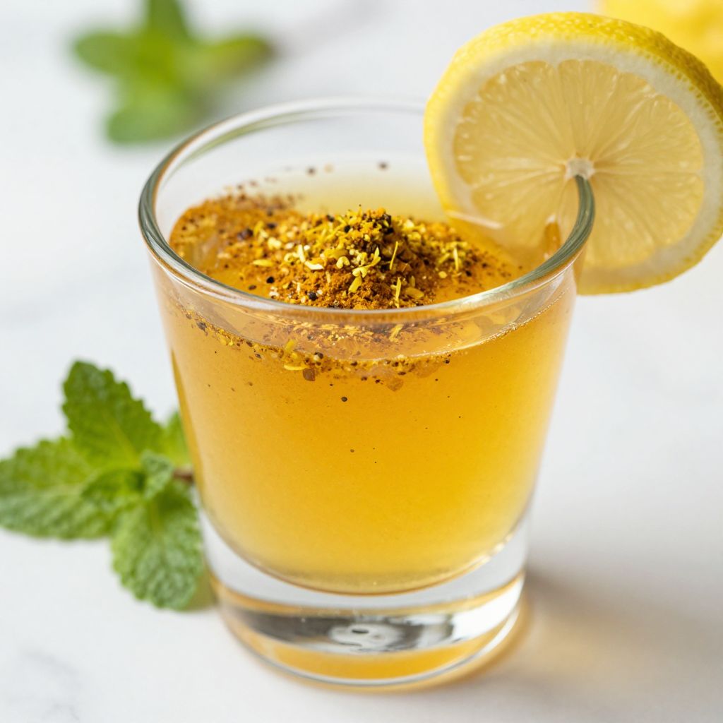 Lemon Ginger Turmeric Powder Shot Preparation
