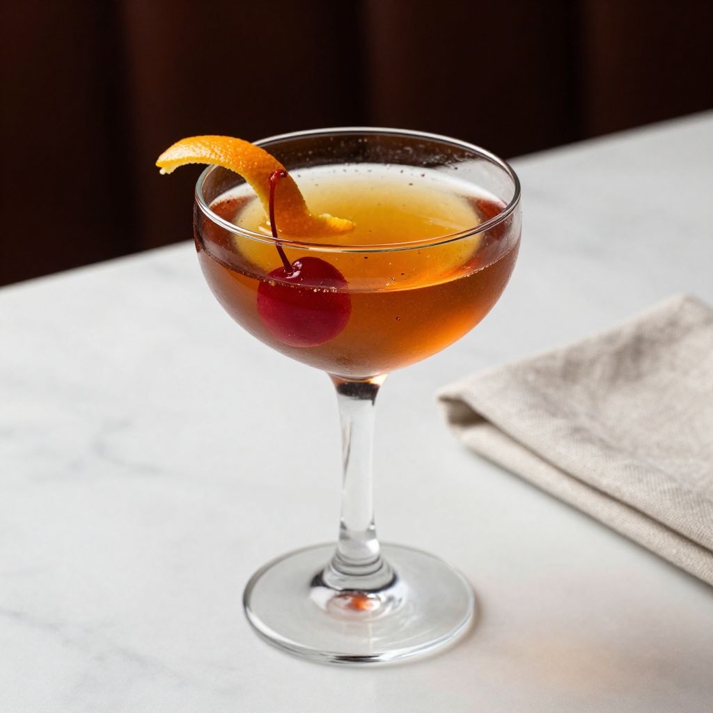 Manhattan cocktail completed