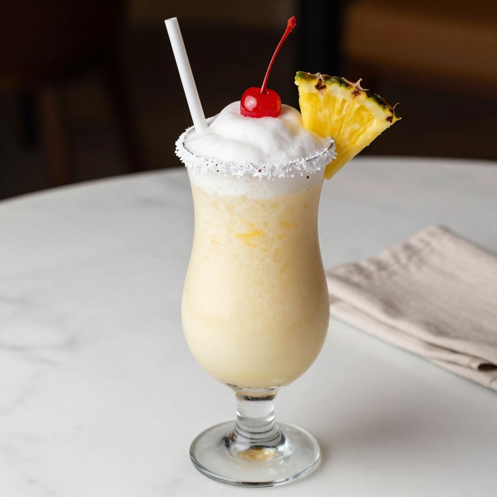Non Alcoholic Pina Colada Garnished
