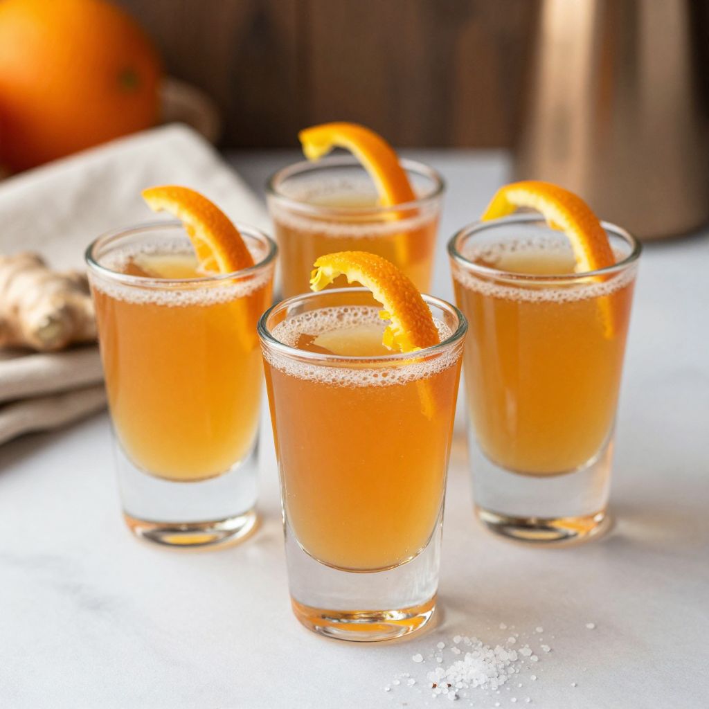Orange tea shot served
