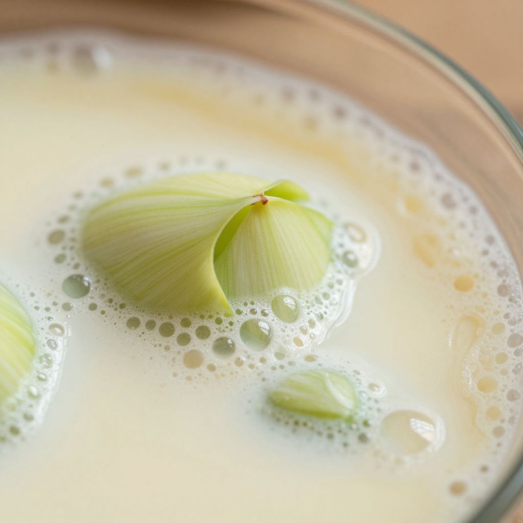 Pandan Latte Preparation