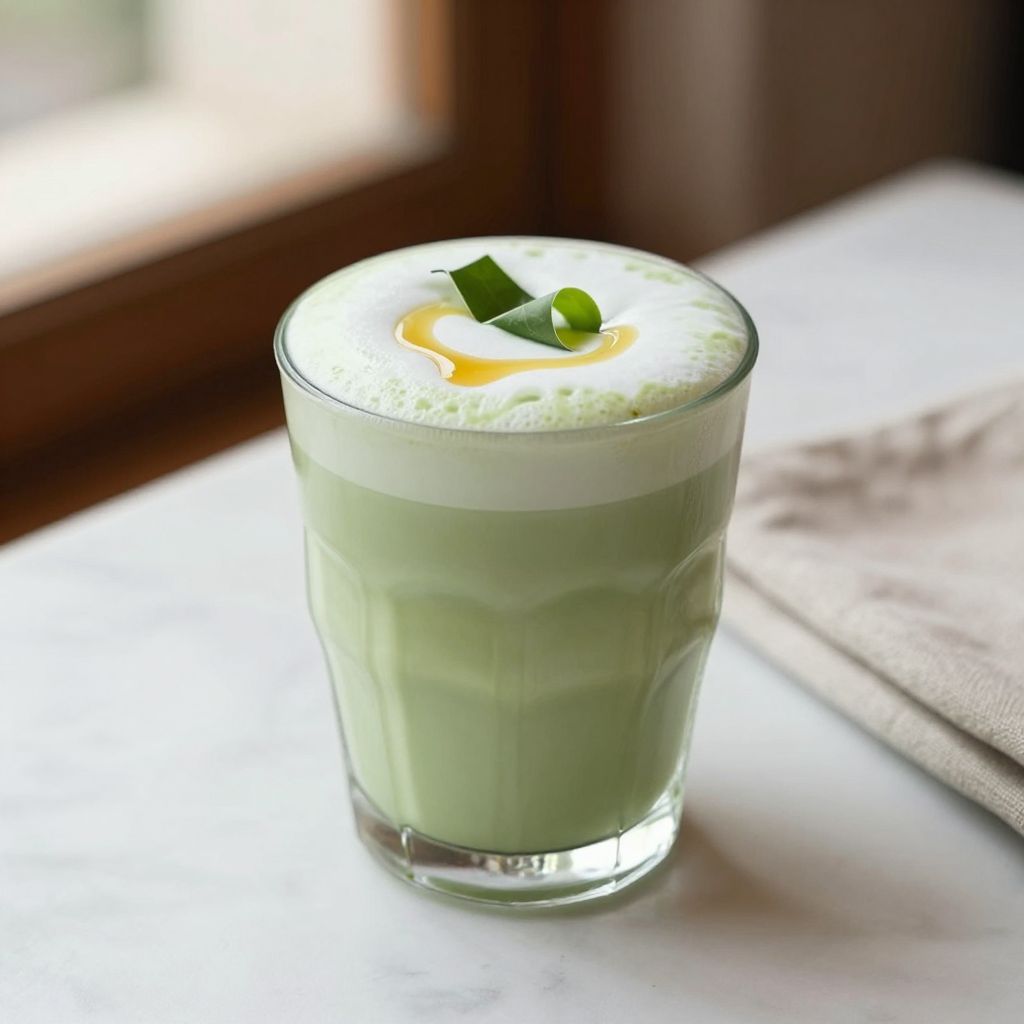Pandan Latte Final Preparation