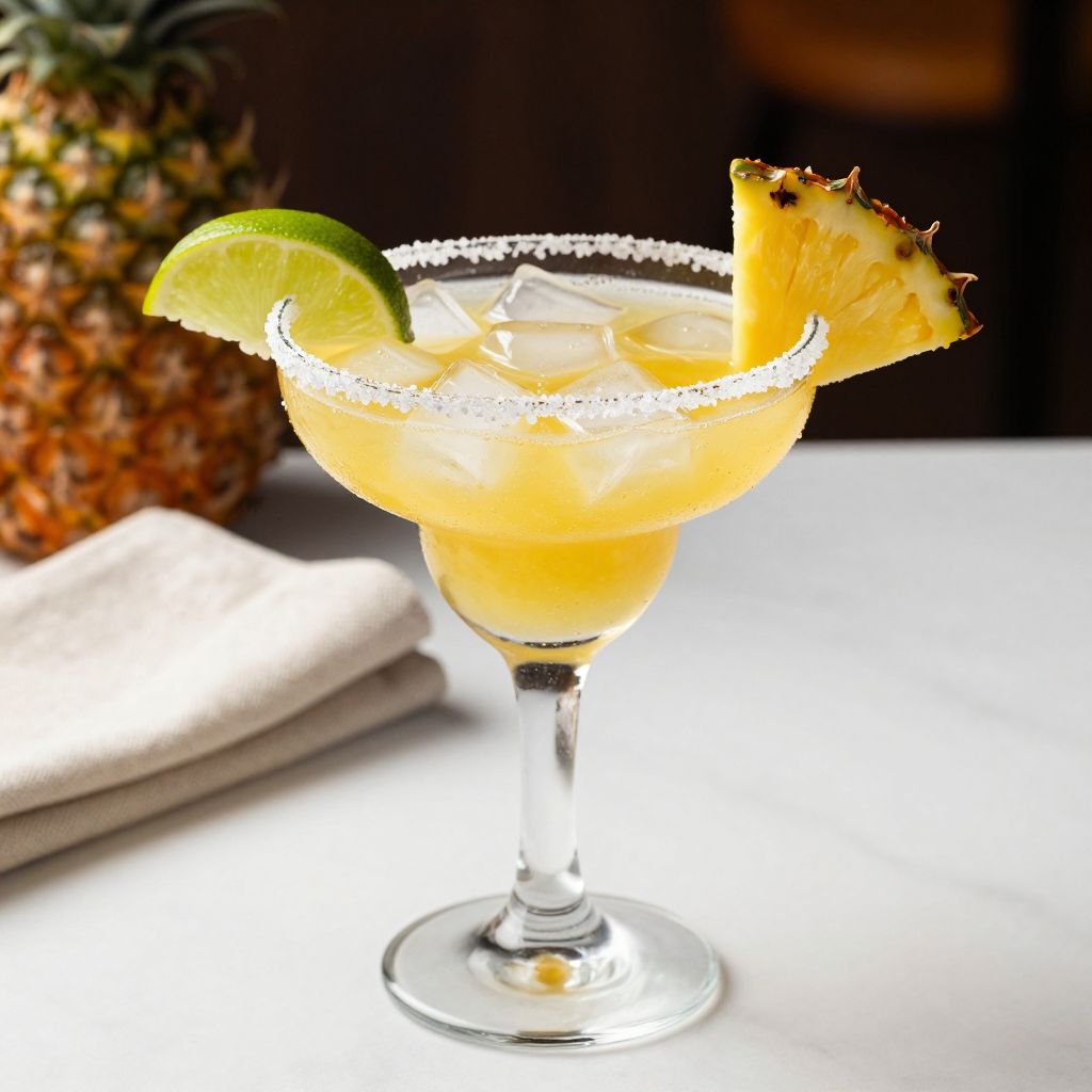 Pineapple Coconut Margarita garnished drink image