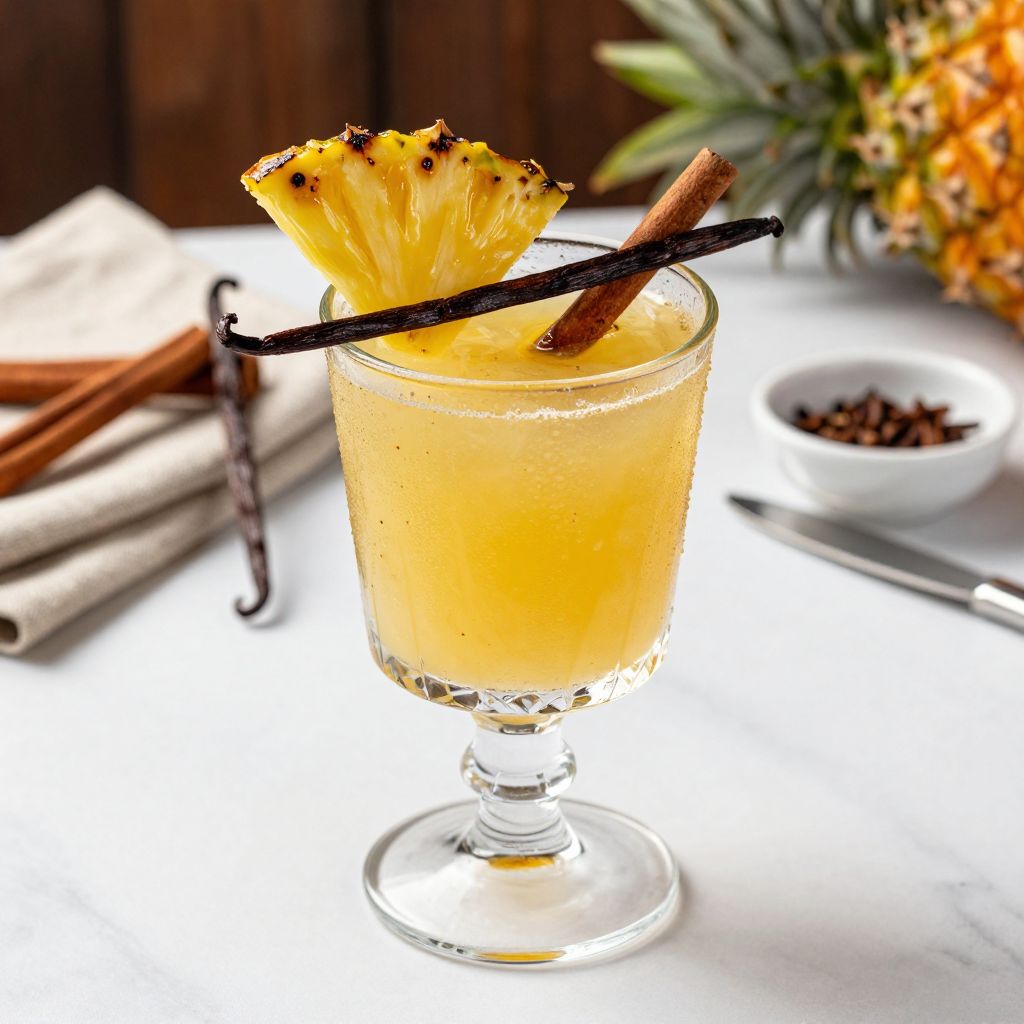Bottled pineapple moonshine on shelf