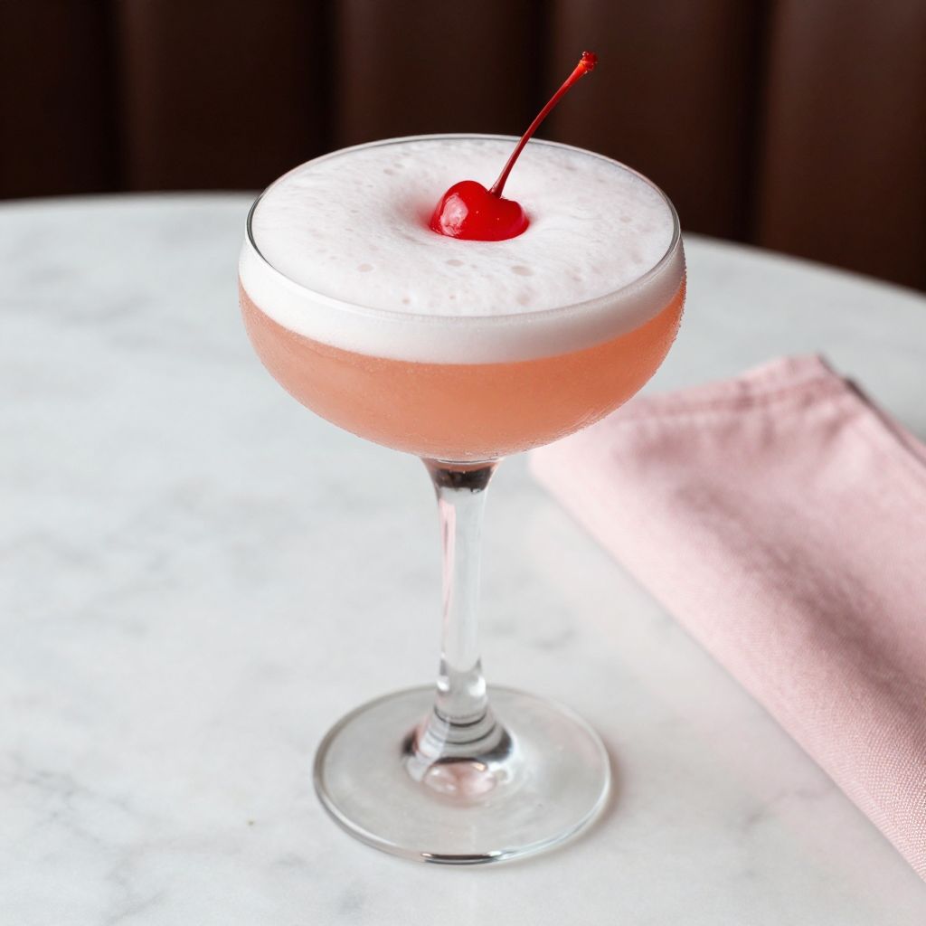 Finished Pink Lady cocktail