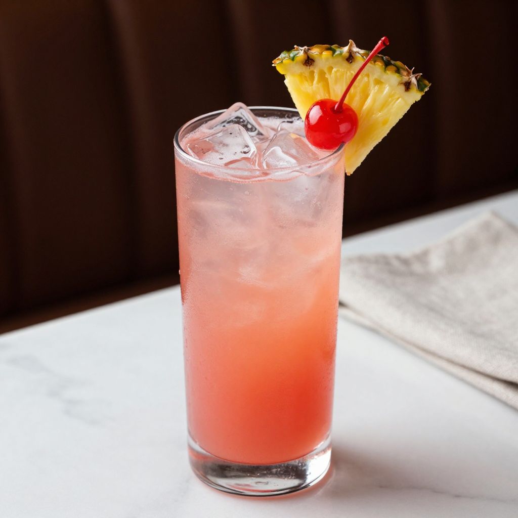 Pink Panther cocktail served