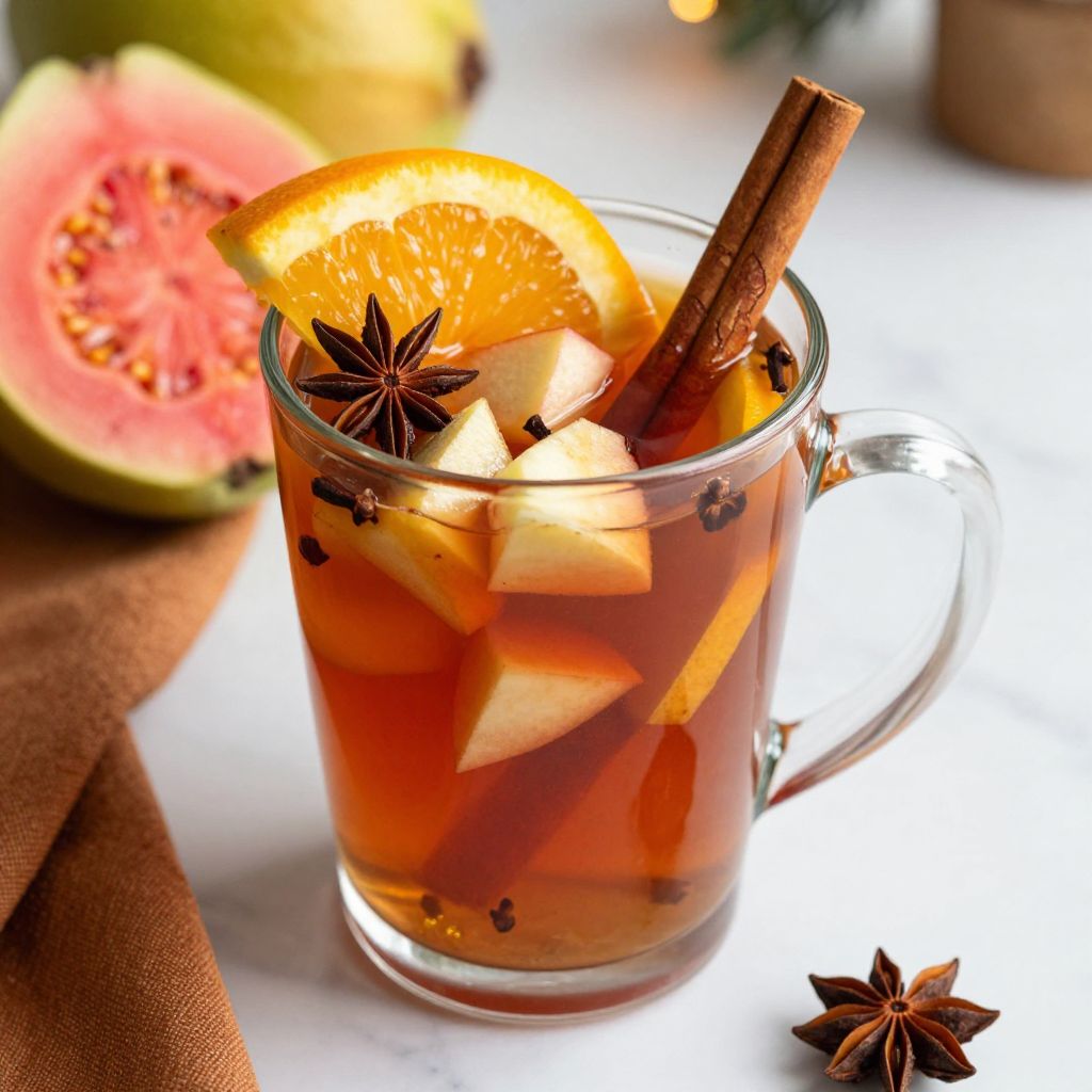 Serving authentic Mexican ponche in mugs