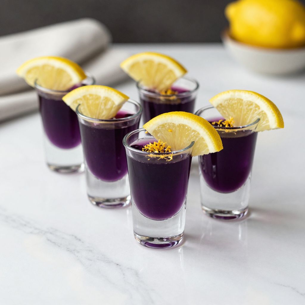 Purple shot ready to serve