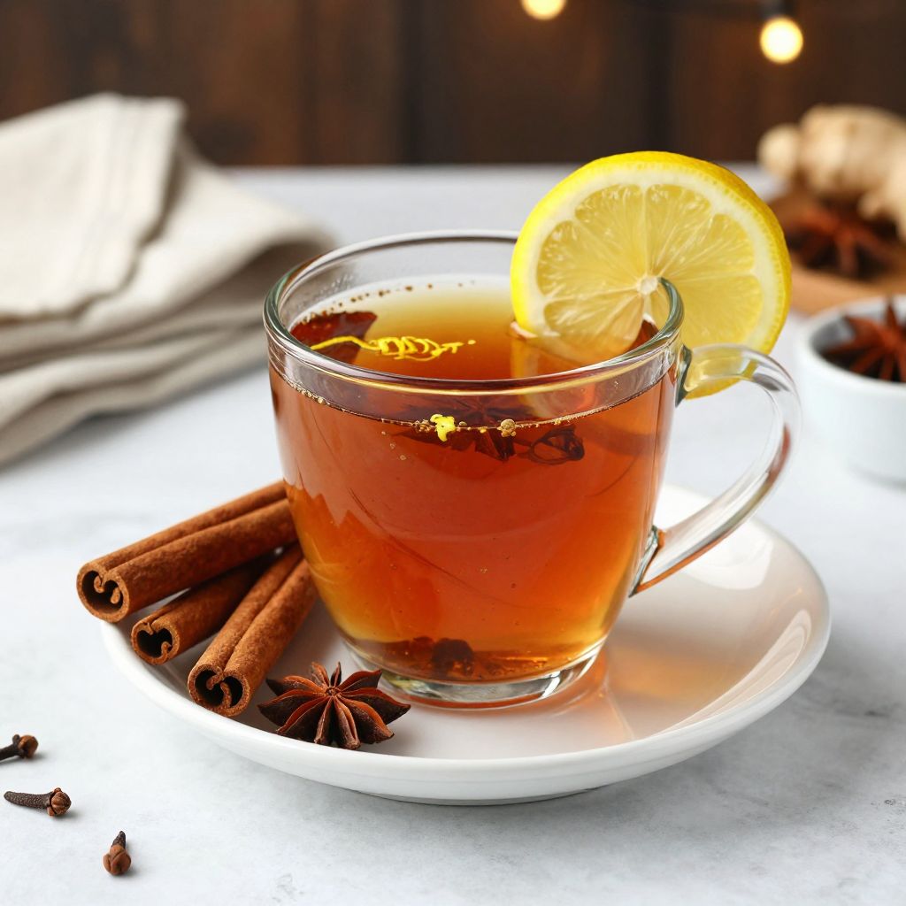 Spiced Tea Garnished with Lemon Slices