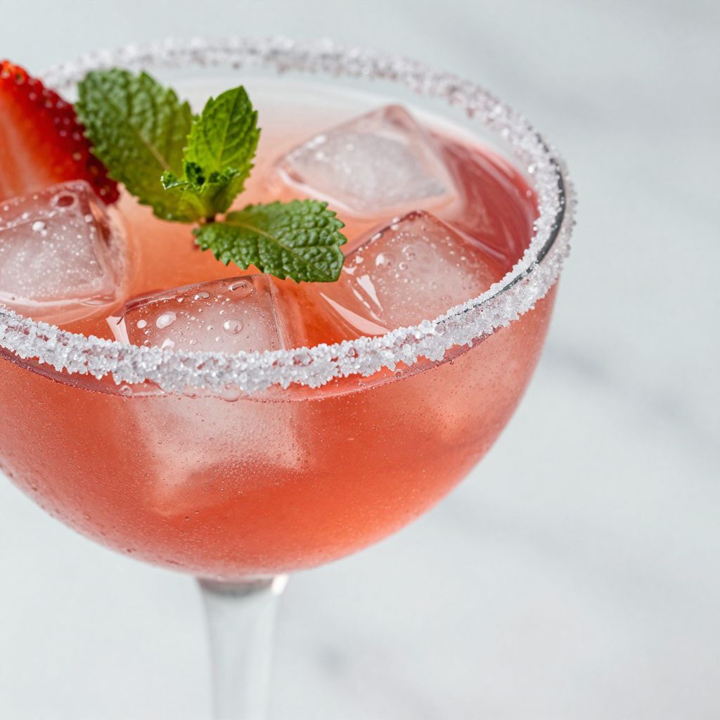 Strawberry Acai Lemonade in a pitcher and glass
