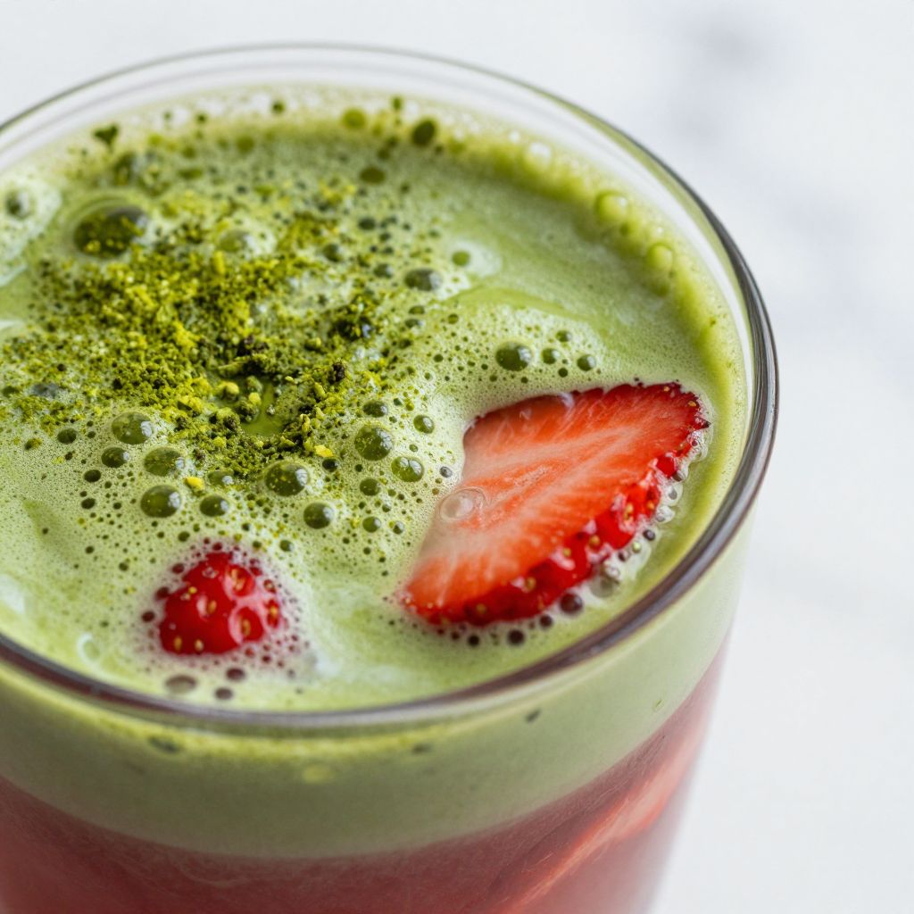 Strawberry Matcha Step by Step Image