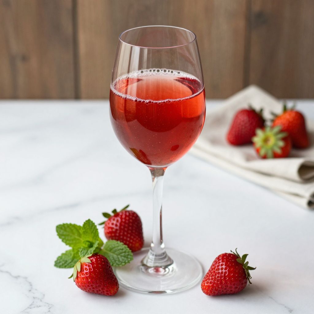 Bottles of homemade strawberry wine