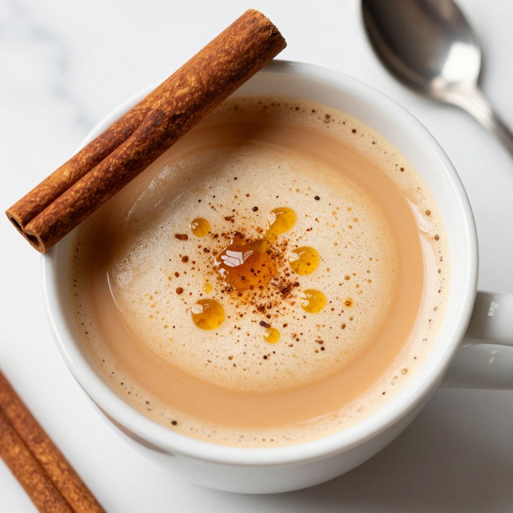 Vanilla chai tea brewing step