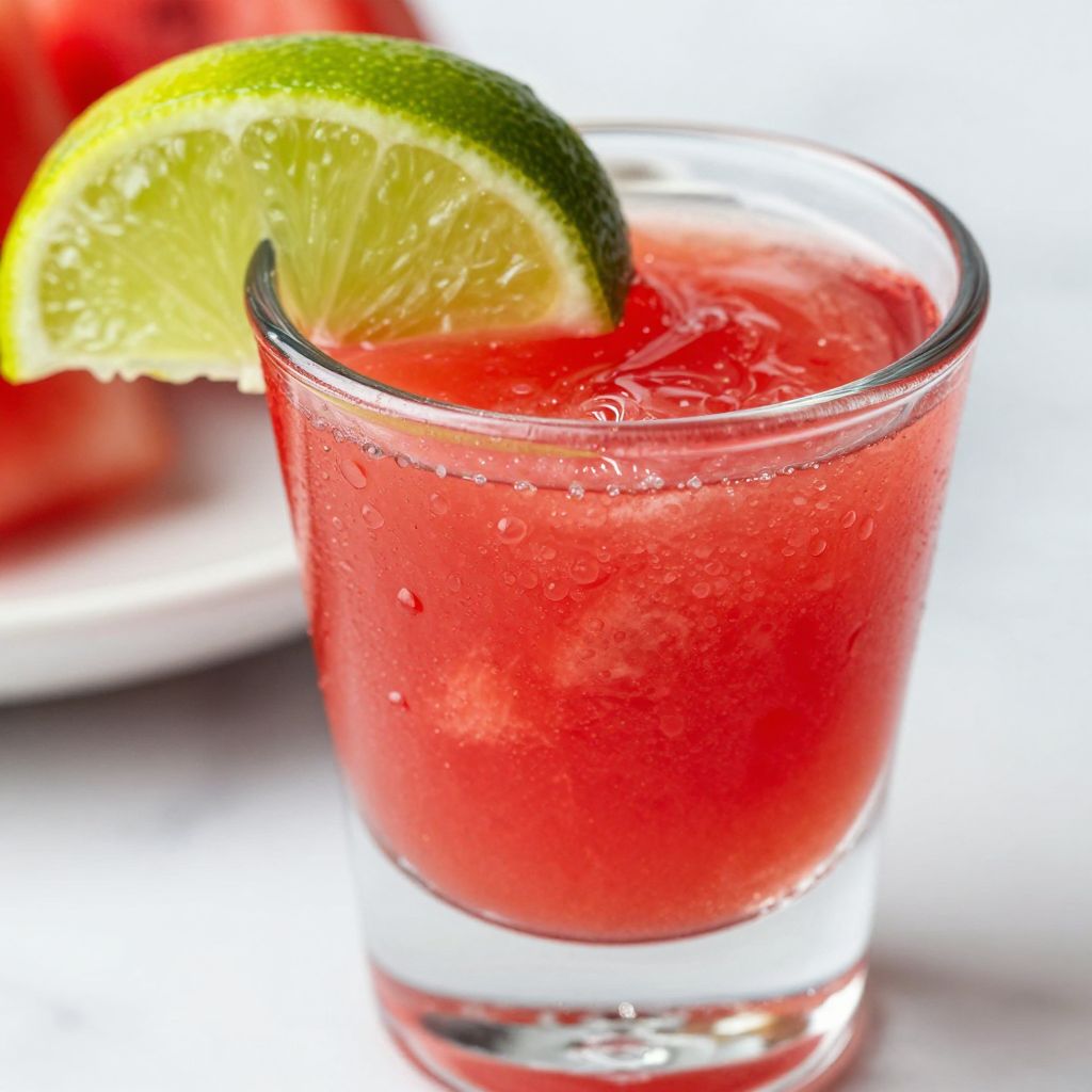 Watermelon Jolly Rancher Shot Process Image