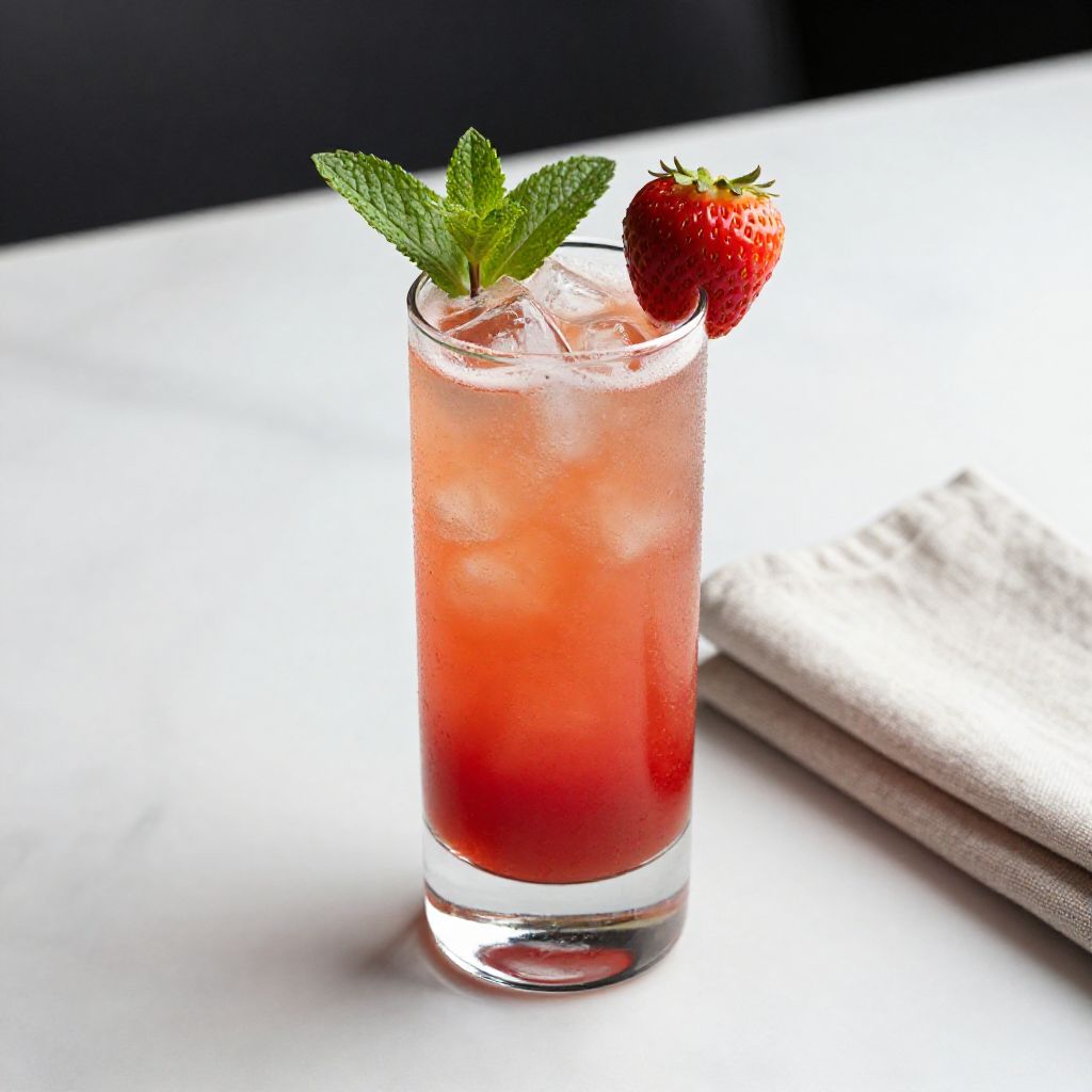 Served Strawberry Mocktail