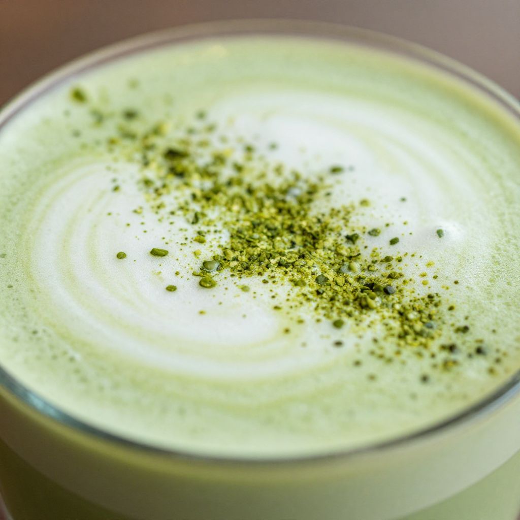 Vanilla Matcha Latte Making Process